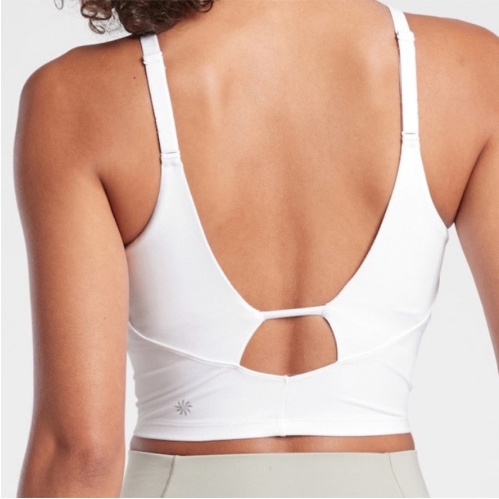 Athleta intention crop top sports bra M white like new - Picture 3 of 8
